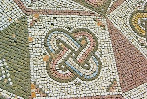 Detail eines Gordischen Knotens, Haus des Theseus, Paphos, Zypern
