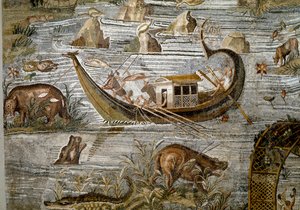 Detail des Nilotischen Mosaiks von Preneste (Palestrina) aus dem Heiligtum der Göttin Fortuna Primigenia, 80 v. Chr. von Roman