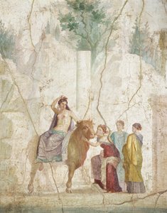 Fresko, das die Entführung Europas darstellt, aus Pompeji, römische Zivilisation von Roman