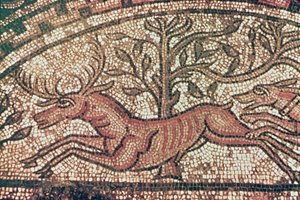 Hinton St. Mary Mosaik (Detail) ca. 350 n. Chr. von Roman