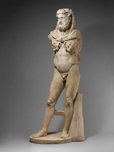 Marmorstatue eines bärtigen Herkules, 68-98 n. Chr. (Marmor)
