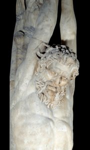 Martern des Marsyas, aufgehängt an einem Kiefernstamm (Detail) von Roman