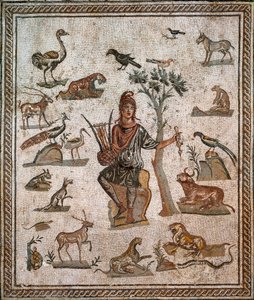 Orpheus umgeben von Tieren, 2. Jahrhundert von Roman