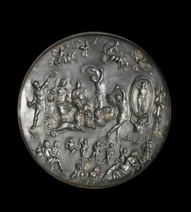 Patere de Parabiago, silbernes Ritualgefäß, das den Triumph von Attis und Kybele auf einem von Löwen gezogenen Wagen darstellt, 4. Jahrhundert von Roman
