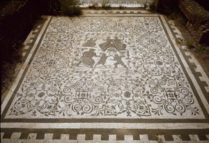 Bodenmosaik des Hauses von Dionysos und Ariadne, 2. Jahrhundert (Fotografie)