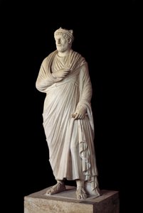 Römisch-griechische Kunst: Skulptur des römischen Kaisers Julian I. Apostata (331 - 363) (4. Jahrhundert n. Chr.) Paris, Louvre