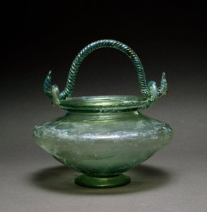 Römische Kunst: biconische Vase. 1. Jahrhundert n. Chr. Aus La Antigua Diam. 12 cm Museo Nacional de Arte Romano Merida, Spanien