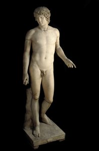 Römische Kunst: Darstellung von Antinous (ca. 110-130 n. Chr.), Geliebter des römischen Kaisers Hadrian. Marmorskulptur. 130-138 n. Chr. Archäologisches Museum von Neapel