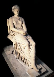 Römische Kunst: Statue von Agrippina der Älteren (14 v. Chr.-33), Ehefrau von Germanicus. Marmorskulptur. 1. Jahrhundert n. Chr. Neapel, Museo Archeologico Nazionale von Roman