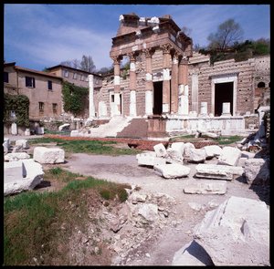 Römische Kunst: Ansicht des Kapitols (Capitolium), 73 n. Chr., Brescia, Italien von Roman