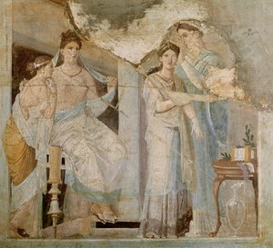 Sklave kämmt das Haar eines Mädchens, Herculaneum, Dritter Stil