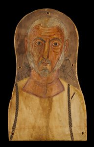 Älterer Mann flankiert von ägyptischen Göttern, ca. 250 n. Chr. von Roman Period Egyptian