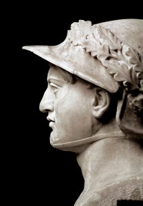 Büste von Pyrrhus I. (oder Pyrrhos) König von Epirus von 306 bis 272 v. Chr. Aus Ercolano (Herculaneum). Nach einem Original von 290 v. Chr. Neapel, Museo Archeologico Nazionale von Roman Roman