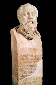Büste des Sokrates (470 v. Chr. - 399 v. Chr.) Griechischer Philosoph. Rom, Musei Capitolini. von Roman Roman