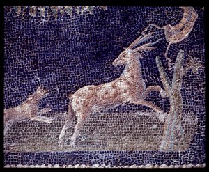 Detail der Wandmosaiken des Nymphäums der Casa di Nettuno e Anfitrite