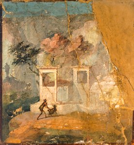 Fresko, das ein verlorenes Schaf darstellt, Pompeji (UNESCO-Welterbeliste)