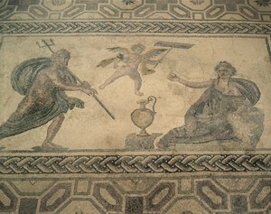 Ansicht eines Wandgemäldes auf dem Boden, Paphos, Zypern
