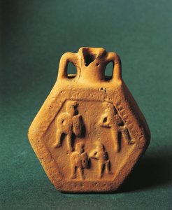 Hüftflasche mit Gladiatoren, Emilia-Romagna (Keramik) von Roman Roman