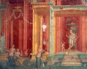 Italien, Provinz Neapel, Region Kampanien, Pompeji, Haus des Loreio Tiburtino, Fresko