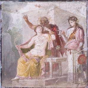 Alter Satyr und Hermaphrodit, 50-79 n. Chr. (Fresko)