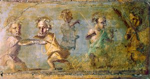 Pompeji. Die Jagd der Zwerge. Fresko. Nationalmuseum Neapel von Roman Roman
