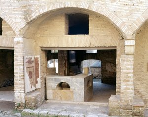 Ruinen der römischen Bäder in Ostia