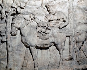 Römische Kunst: Ein Maultier beladen mit Beute