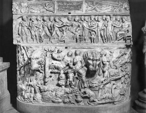 Sarkophag, der den Tod von Alkestis darstellt von Roman Roman