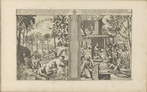 Getränke in Ostindien; Lackarbeiten und Papier aus China (Thee, Cha en Palmiten) (Les Indes Orientales et Occidentales et autres lieux) von Romeyn de Hooghe