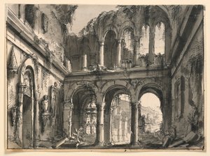Bühnenbild, Inneres eines zerstörten Renaissance-Palastes