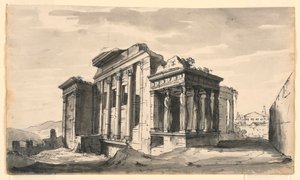 Bühnenbild, Das Erechtheion auf der Akropolis, Athen, Griechenland