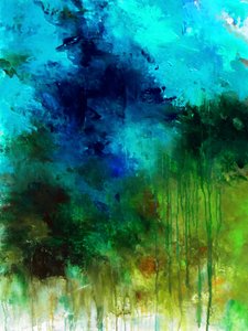 Lebendiges blau-grünes Abstrakt