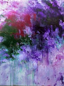 Lebendiges violett-grünes Abstrakt