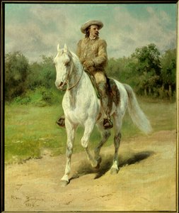 Porträt von William Frederick Cody (1846-1917), bekannt als Buffalo Bill, amerikanischer Soldat, Abenteurer und Schauspieler. Gemälde von 1889 von Rosa Bonheur (1822-1899). Cody, Buffalo Bill Historical Center