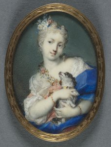 Frau mit Hund, 1710-1720 von Rosalba Giovanna Carriera