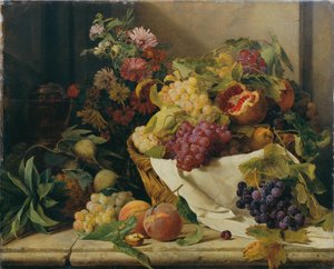 Stillleben mit Früchten und Blumen