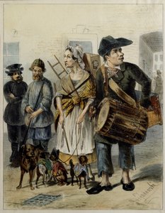 Ein Diener führt die Hunde aus, 1843