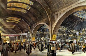 Deutsche Eisenbahnen - Leipziger Hauptbahnhof während der Messe von Rudolf Lipus