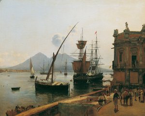 Der Hafen von Neapel mit Vesuv