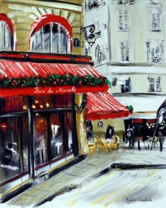 Weihnachten im Bar Marche Paris, 2021 von Ruslana Levandovska