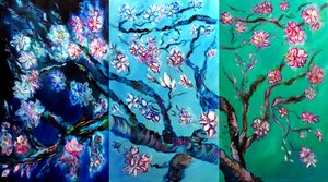 Ewige Blüten Triptychon, 2024 von Ruslana Levandovska