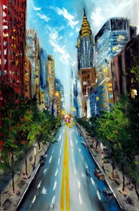 Manhattan Straße New York von Ruslana Levandovska