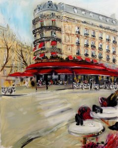 Pariser Brauerei Café Triadou Haussmann, 2021 von Ruslana Levandovska