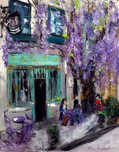 Das Lila Café in Paris, Frankreich, 2022 von Ruslana Levandovska