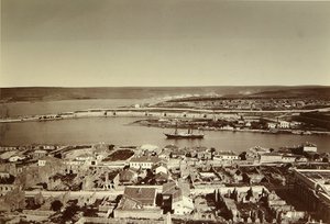 Die Südbucht und das Kap Paul in Sewastopol. Albumin-Foto, Ende der 1850er Jahre von Russian Photographer