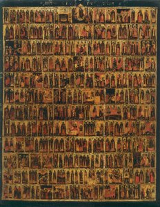 Menologie von September bis Februar, von der russischen Schule, in der Accademia Gallery in Florenz