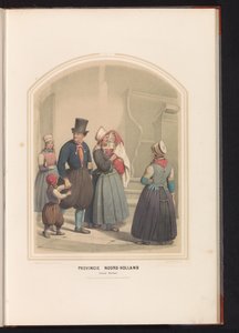 Klederdracht van eiland Marken in Noord-Holland, 1857