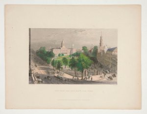 Der Park und das Rathaus, New York, Illustration für Nathaniel Parker Willis