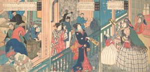 Eine wahre Ansicht eines Handelshauses eines Yokohama-Händlers von Sadahide Utagawa
