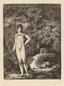 Apollo mit einem Bogen und einem Drachen, 1771 von Salomon Gessner